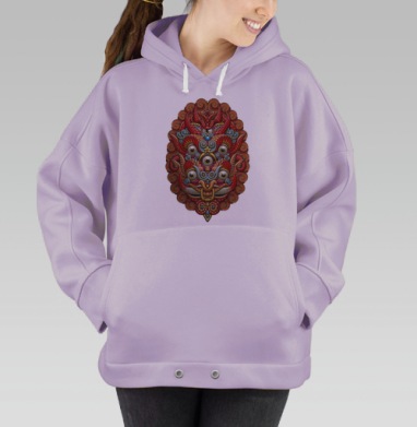 Мифическое лицо с множеством глазом Всевидящее существо дух, Hoodie Oversize Fiolet
