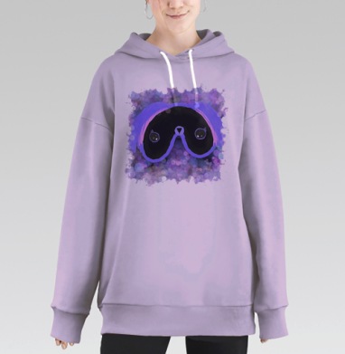 Милая мордочка коалы для детей с теплым эффектом, Hoodie Long Oversize Fiolet