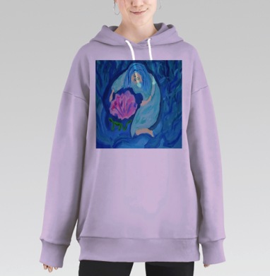 Нежная женщина с кристаллом и саламандрой нежной женщины с кристаллом, Hoodie Long Oversize Fiolet