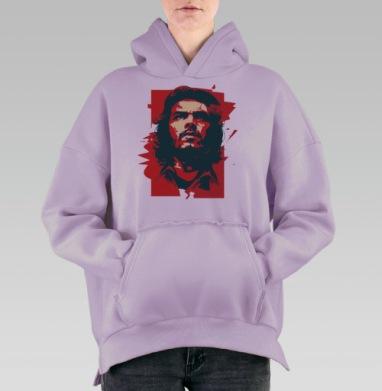 Образ мужественности революционная решимость Че Гевары, Hoodie Oversize Fiolet, утепленная
