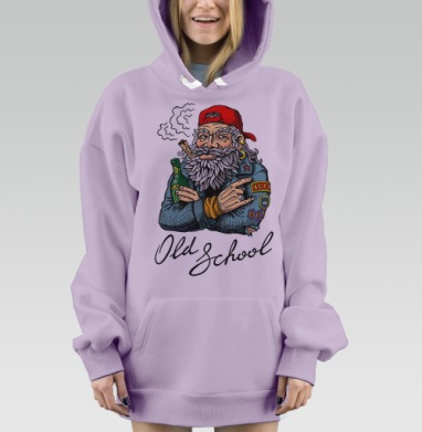 Old School, Hoodie Mjhigh Dig Mel, Fiolet, утепленная