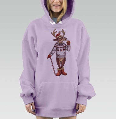 Олень санты, Hoodie Mjhigh Dig Mel, Fiolet, утепленная