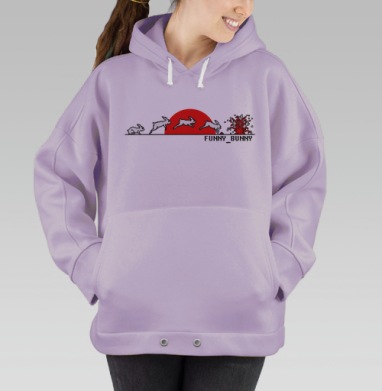 Pixel bunny, Hoodie Oversize Fiolet