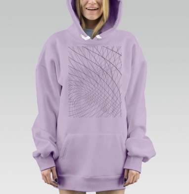 Психологическая ловушка сеть переплетения абстракция, Hoodie Mjhigh Dig Mel, Fiolet, утепленная