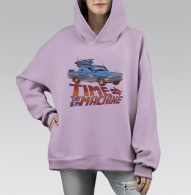 Ретро автомобиль время машина для путешествий во времени, Hoodie Mono Fiolet, оверсайз, утепленная
