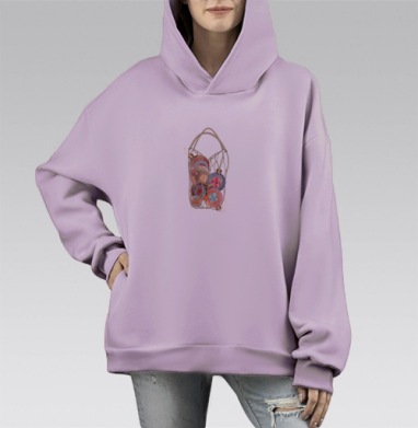 Рождественские шары в сетчатой сумке зимние праздничные украшения, Hoodie Mono Fiolet, оверсайз, утепленная