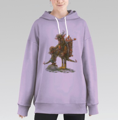 Семья Монстриков Сбор Грибов Семья Монстриков, Hoodie Long Oversize Fiolet