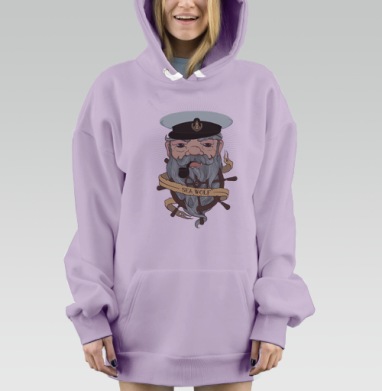 Портрет капитана «Морской волк» – дух моря в искусстве, Hoodie Mjhigh Dig Mel, Fiolet, утепленная