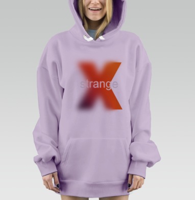 Странная красная буква K с эффектом свечения и размытия, Hoodie Mjhigh Dig Mel, Fiolet, утепленная
