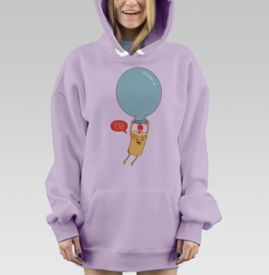 СВЕЧА НА ШАРЕ, Hoodie Mjhigh Dig Mel, Fiolet, утепленная