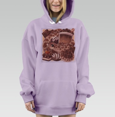 Свиноносый ужик в компании сладких вкусняшек, Hoodie Mjhigh Dig Mel, Fiolet, утепленная