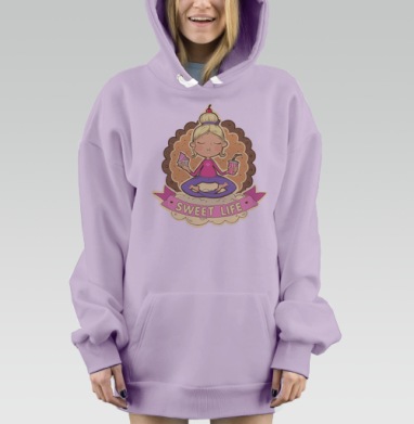 Sweet, Hoodie Mjhigh Dig Mel, Fiolet, утепленная