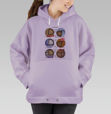 Sweet System: Инфографика планет-сладостей, Hoodie Oversize Fiolet