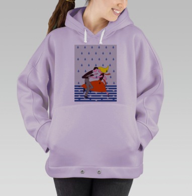 Танец под дождём красного платья, Hoodie Oversize Fiolet