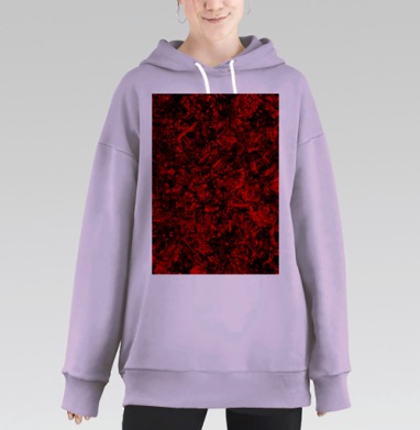 Техноурбанистический городской красно черный хаос сцены, Hoodie Long Oversize Fiolet