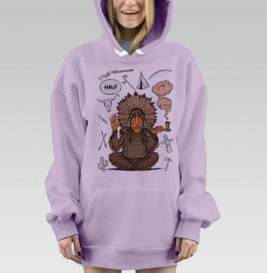 Вождь индейцев, Hoodie Mjhigh Dig Mel, Fiolet, утепленная