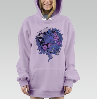 Волшебный единорог, Hoodie Mjhigh Dig Mel, Fiolet, утепленная