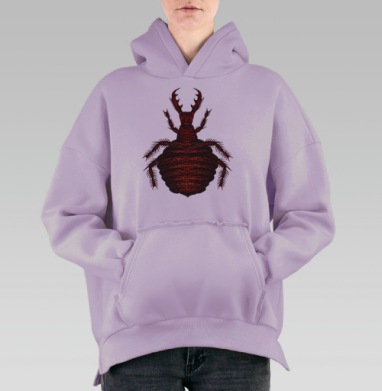 Хищная личинка муравьиного льва с агрессивной формой жизни, Hoodie Oversize Fiolet, утепленная