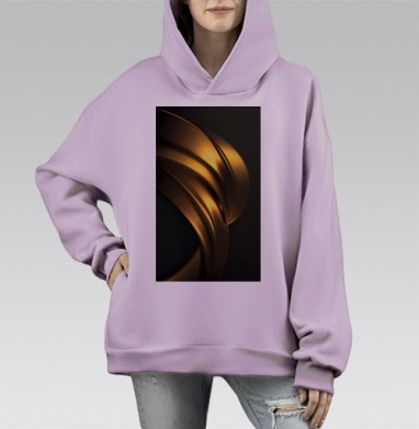Золотистая Лента Текучая Красота Форма, Hoodie Mono Fiolet, оверсайз, утепленная