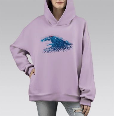 Аквабайк на холке Левиафана, Hoodie Mono Fiolet, оверсайз, утепленная