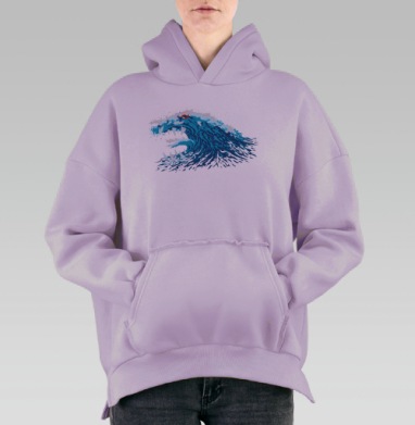 Аквабайк на холке Левиафана, Hoodie Oversize Fiolet, утепленная