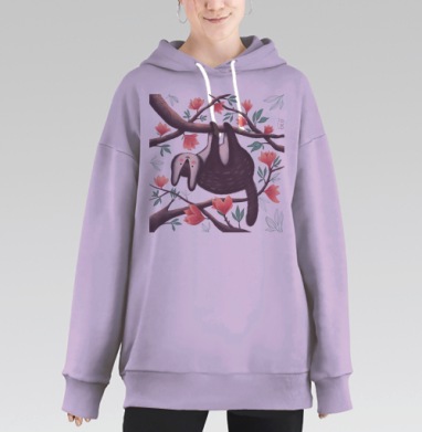 Александр Сергеевич Ушкин в магнолиях, Hoodie Long Oversize Fiolet