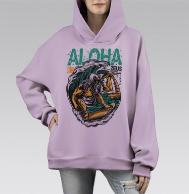 Aloha Zeus / Алоха Зевс, Hoodie Mono Fiolet, оверсайз, утепленная