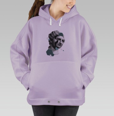 Античная Голова Абстрактные Геометрия Вдохновение, Hoodie Oversize Fiolet