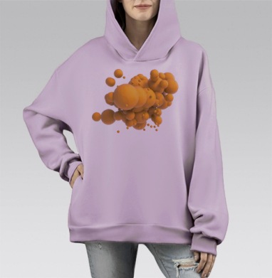Апельсин, Hoodie Mono Fiolet, оверсайз, утепленная