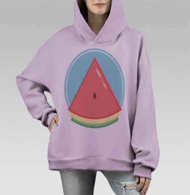 Арбуз Ями, Hoodie Mono Fiolet, оверсайз, утепленная