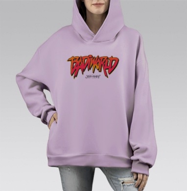 Бади красный, Hoodie Mono Fiolet, оверсайз, утепленная