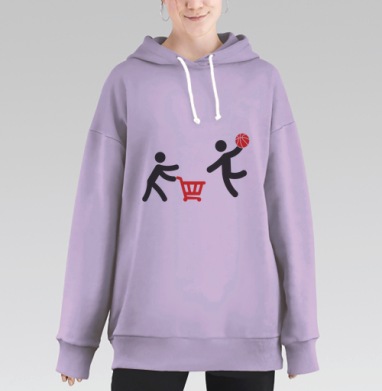 Basket / Корзина для баскетбола, Hoodie Long Oversize Fiolet