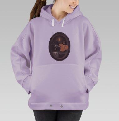 Белка пьёт волшебный эликсир, Hoodie Oversize Fiolet