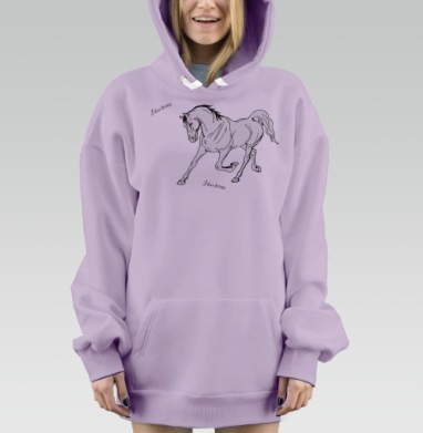 Белый конь и любовь, Hoodie Mjhigh Dig Mel, Fiolet, утепленная
