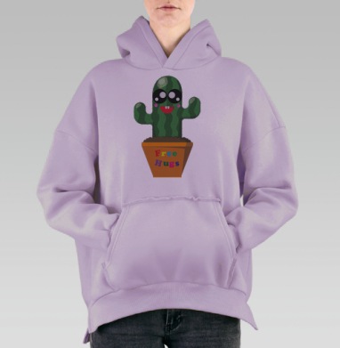Бесплатные обнимашки, Hoodie Oversize Fiolet, утепленная