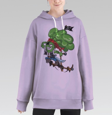 Брокколи пират, Hoodie Long Oversize Fiolet