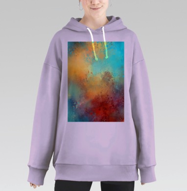 Брызги абстрактные, Hoodie Long Oversize Fiolet