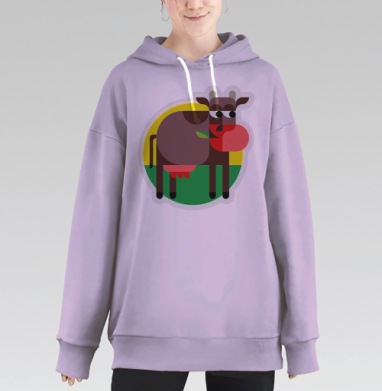 Бурёночка, Hoodie Long Oversize Fiolet