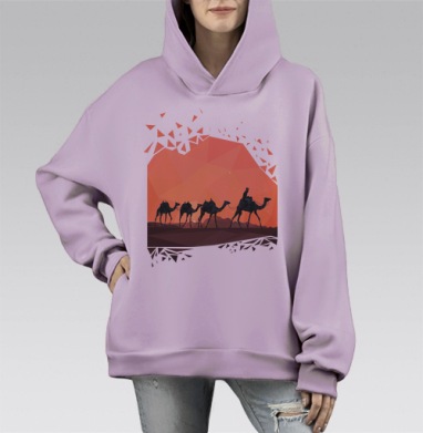 Caravan  / Караван, Hoodie Mono Fiolet, оверсайз, утепленная