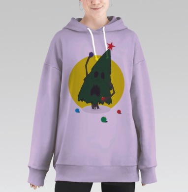 Человекоподобная Елка Протестует Не Ты Ёль, Hoodie Long Oversize Fiolet