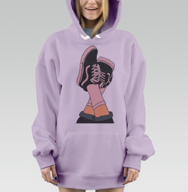 Черные кроссовки на ногах желтый фон ноги кроссовки, Hoodie Mjhigh Dig Mel, Fiolet, утепленная
