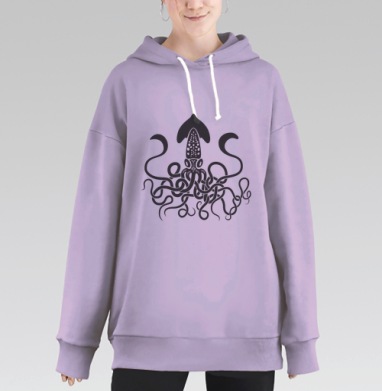 Черный спрут, Hoodie Long Oversize Fiolet