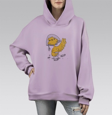 Цып Цып, Hoodie Mono Fiolet, оверсайз, утепленная