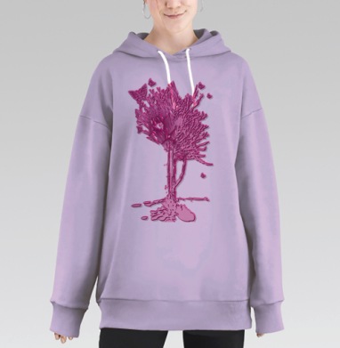 Дерево бабочек, Hoodie Long Oversize Fiolet