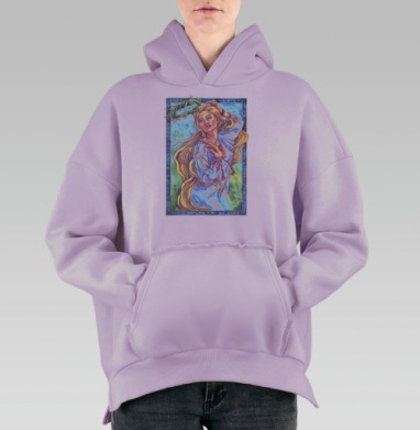 Девушка с венком, Hoodie Oversize Fiolet, утепленная