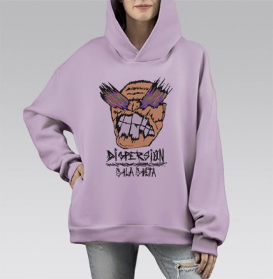 Dispersion / Дисперсия, Hoodie Mono Fiolet, оверсайз, утепленная