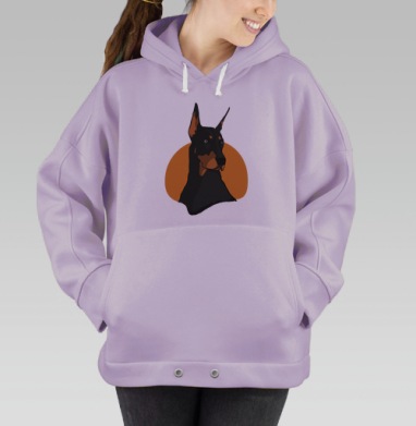 Доберман Красивый пес, Hoodie Oversize Fiolet