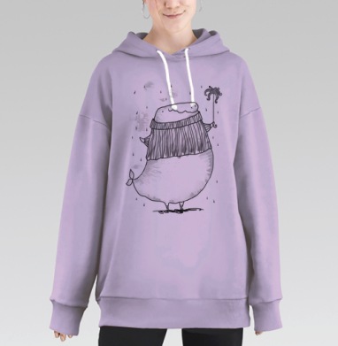 Дождливый кит, Hoodie Long Oversize Fiolet