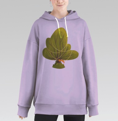 Дуб зеленый, Hoodie Long Oversize Fiolet