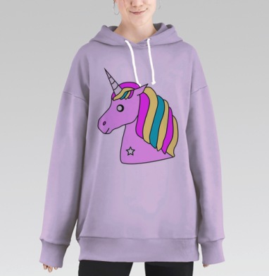 Единорог из заколдованного леса, Hoodie Long Oversize Fiolet